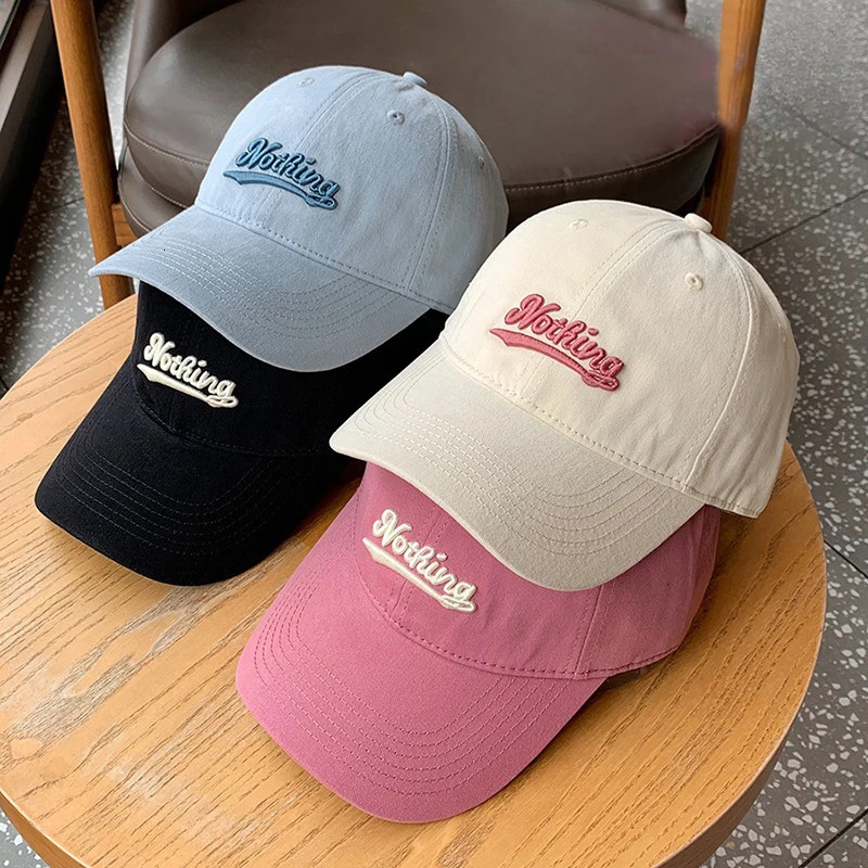 RICYGVM Letter Embroidery Baseball Hat For Women Men Fashion Duck Tongue Cap Outdoor Sunshade Peaked Caps Solid Color Visors 260624
