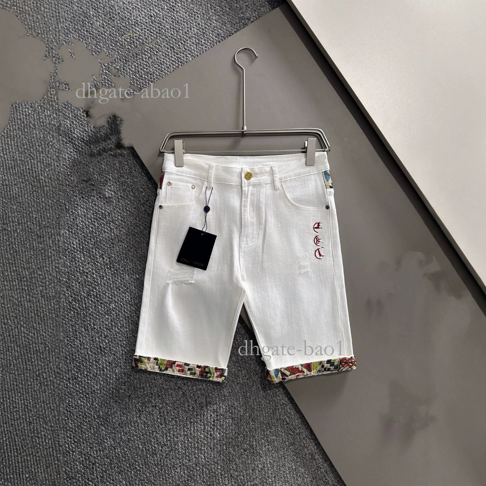 Designer 'S Correct Version Of Lujia's 2026 Summer New Style Distressed Washed Denim Shorts With Embroidered Logo For Men And Women 1f07
