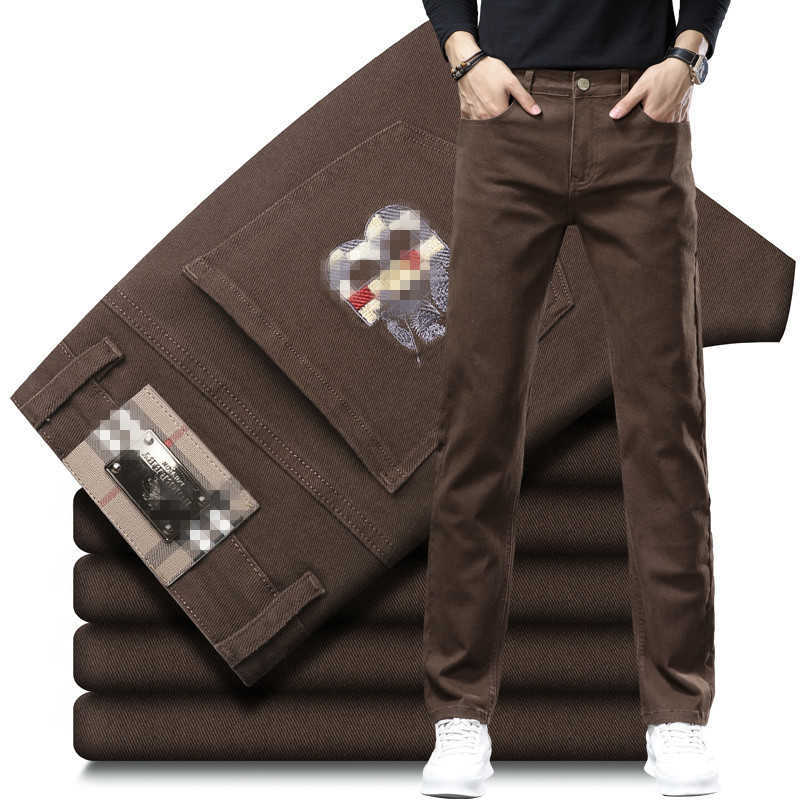 Autumn and winter mens jeans Korean version versatile elastic straight tube loose high-end European brand B family dad pants L26624