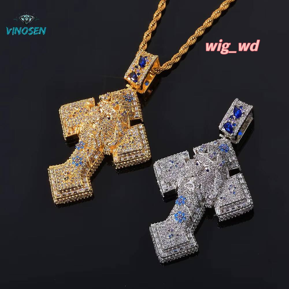 Iced Out 925 Sterling Silver Moissanite Cross Pendant Hip Hop Custom Charm With Large Bail Fits Cuban Link Chain Factory
