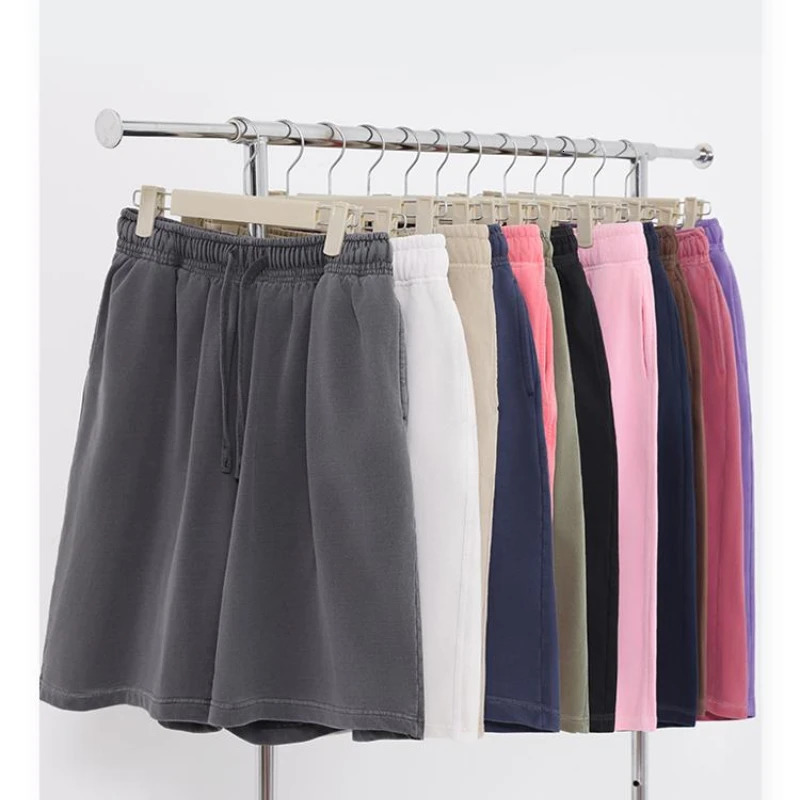12 Colors 100 Cotton Mens and Womens Same Pull Rope High Waist Loose Fashion Casual Oversize Shorts sweatpants 260623