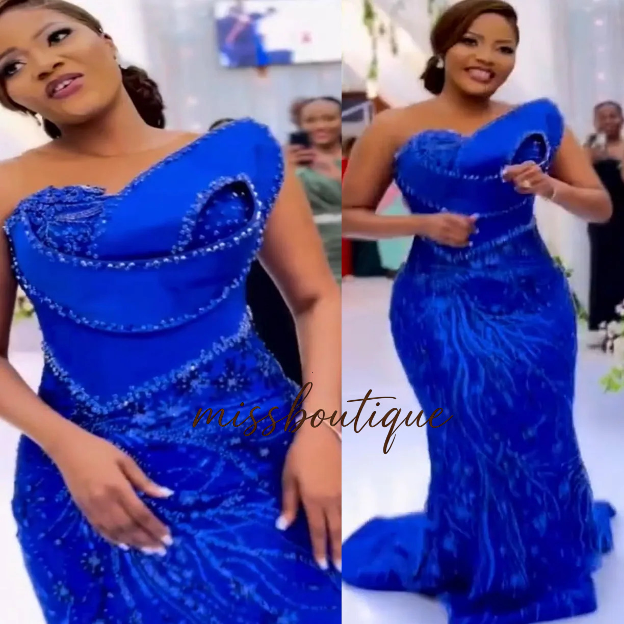 Royal Blue Aso Ebi Mermaid Prom 2026 Evening Dress Beaded Sheer Neck Sequined Birthday Formal Women Pageant Party Gowns Long Dinner Dresses Zj098 Q6