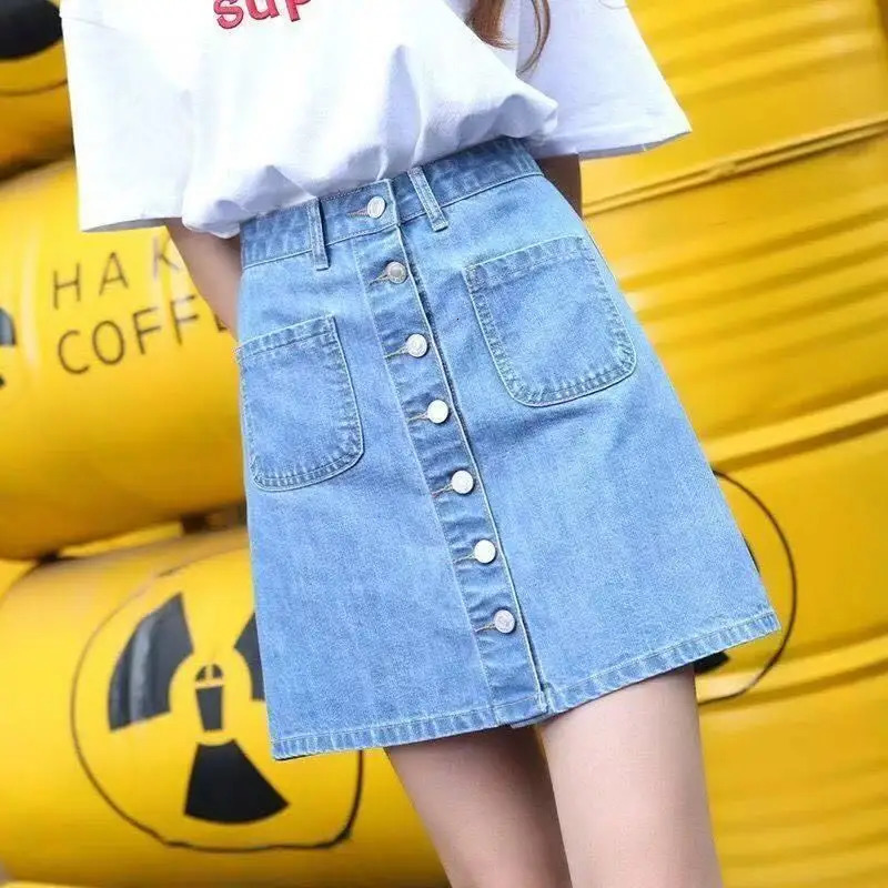 High Waist ALine Mini Skirt Womens Denim Skirts Summer 2025 Style Student Korean Version Slimming 260617