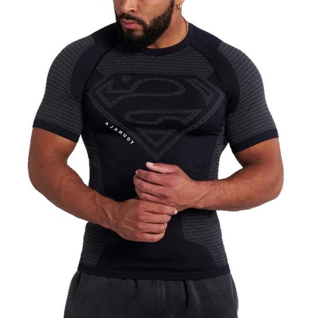 Style New Mens Thin Short Slve Ice Silk Summer Gym Exercise T Shirt Slim O-neck Bottoming Fashion Men Clothing Tops L26623
