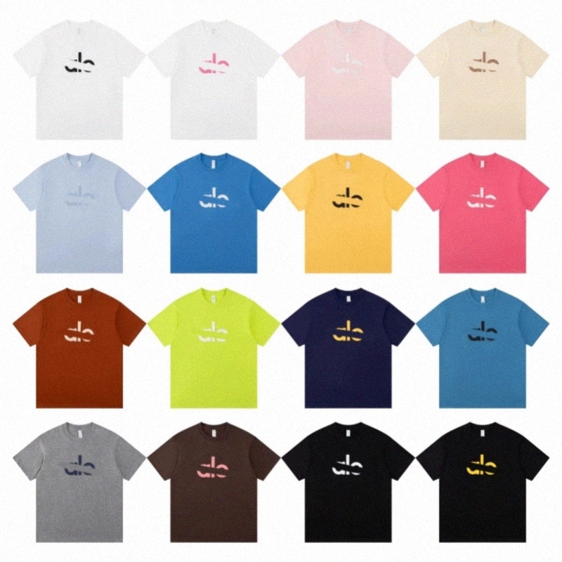 designer t shirt A L O Yoga shirt womens short sleeved printed breathable trendy style 69mg#
