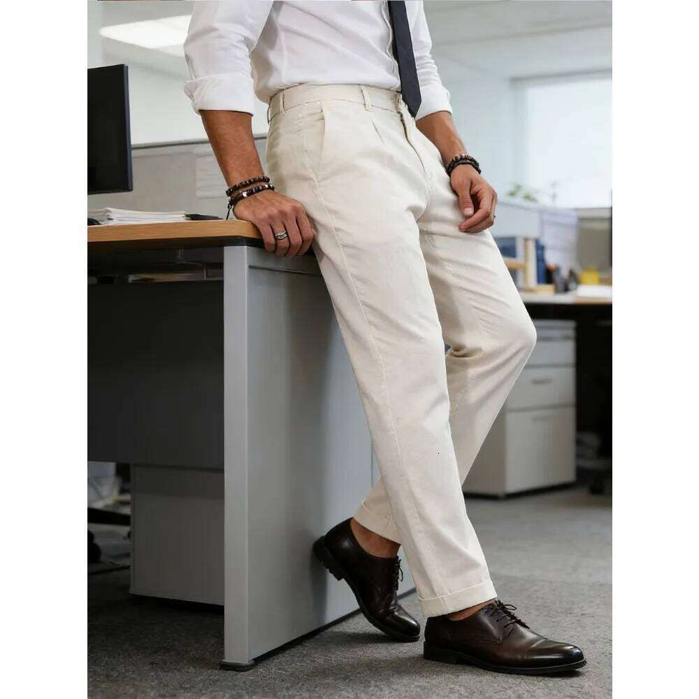 FGKKS Men Business Fashion Brand New Cotton Breathable Man Straight Smart Casual Pants Male Summer Comfort Trousers W260624