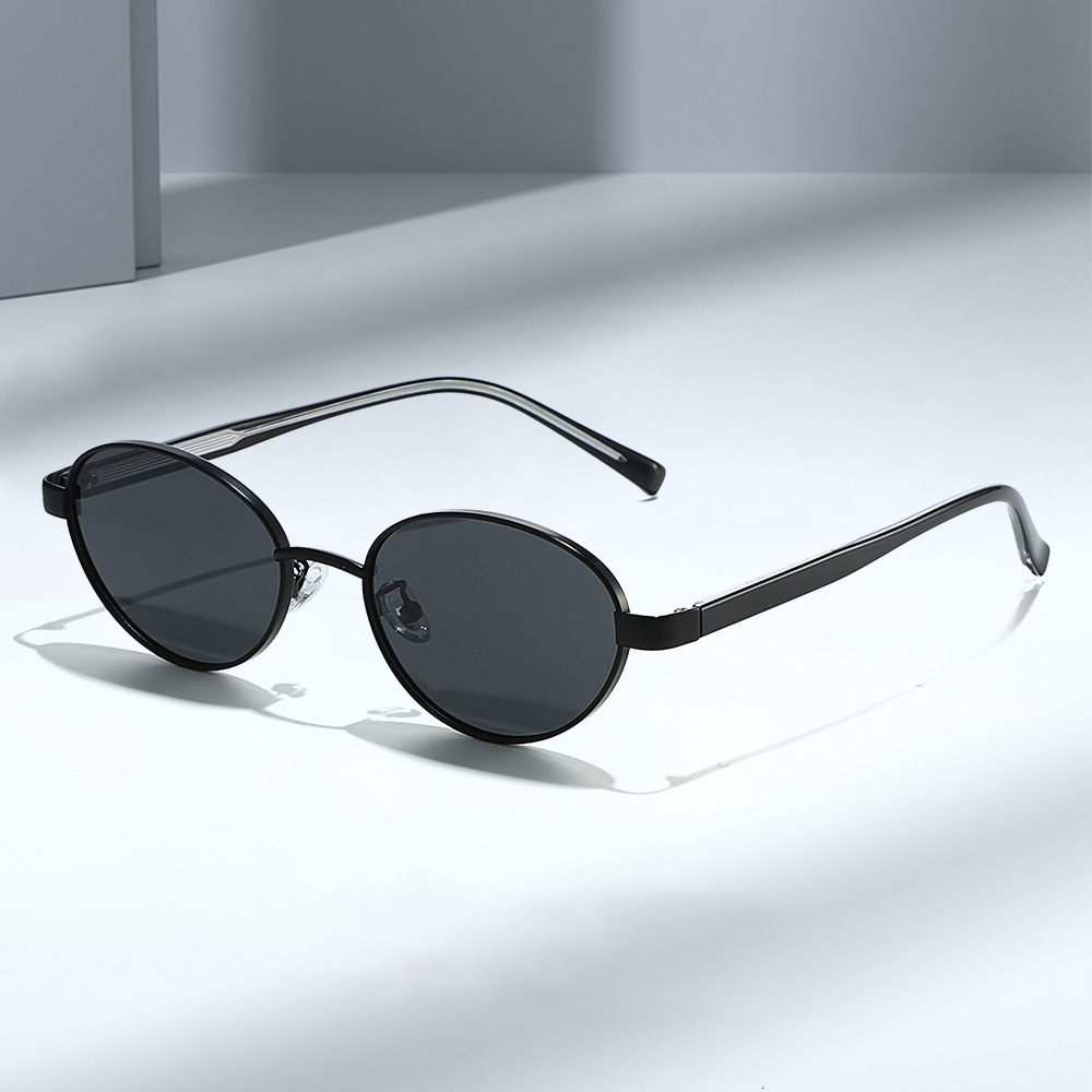 New Oval-Shaped Polarized Sunglasses With Pin-Style Design, Made Of Acetate, For Both Men Women, High-End Korean Style, Trendy, Retro, And Uv-Protec