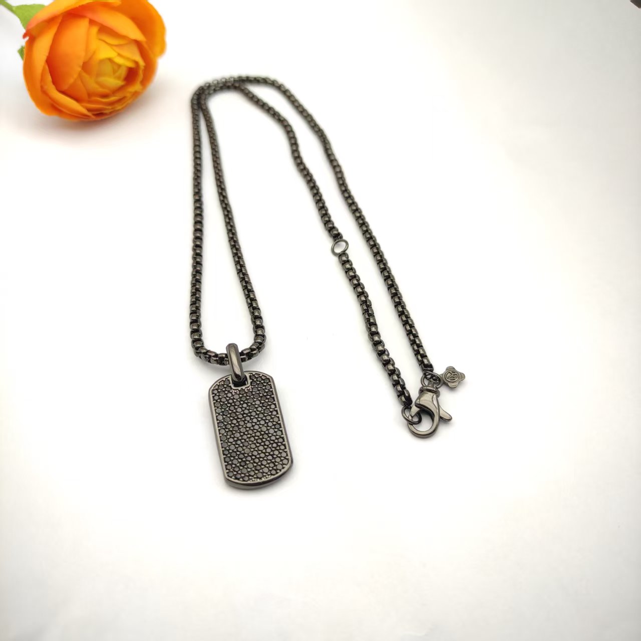 YK's new black gold full diamond brand necklace, fashionable and high-end Valentine's Day gift, daily matching, trendy and exquisite