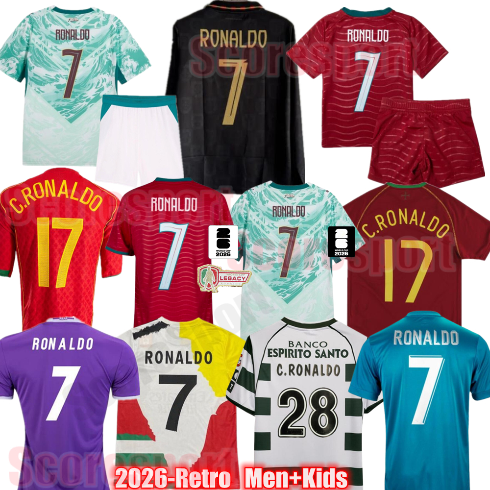 RONALDO Legacy Soccer Jersey 2026 World Cup Fans Player version 3xl 4xl Legend Men Kids Madrid Purple Long sleeve Kit 16 17 18 Retro Football Shi-image-925931840