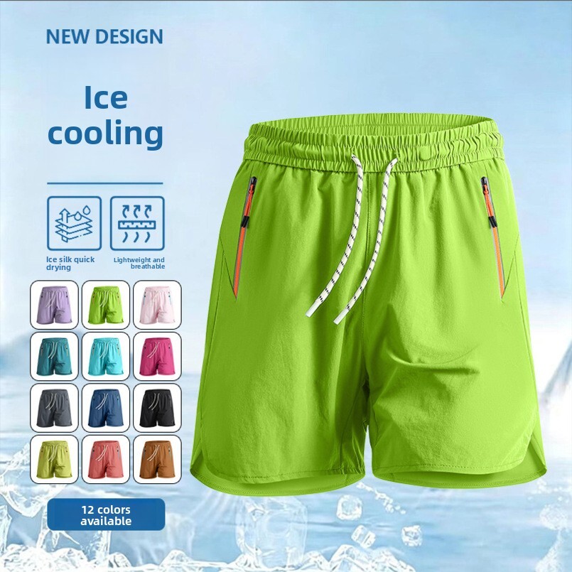 Men's Women's Ice Silk Quick-Dry Casual for Outdoor Youth and Students, Plus Size Shorts