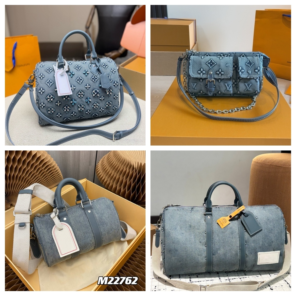 Denim Handbag Soft Portable Lady Chic Tote Bags Washed Denim Casual Womens mini Bag Crossbody Bag Popular Luxury Murakami Designer Bag Embossed Deni