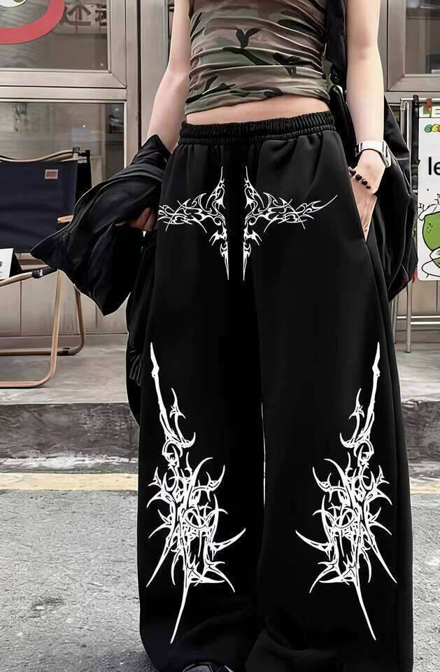 Summer Fashion Retro Gothic Punk Style 3D Printed Sports and Leisure Straight Leg Street Wear Men's Loose Pants W260624