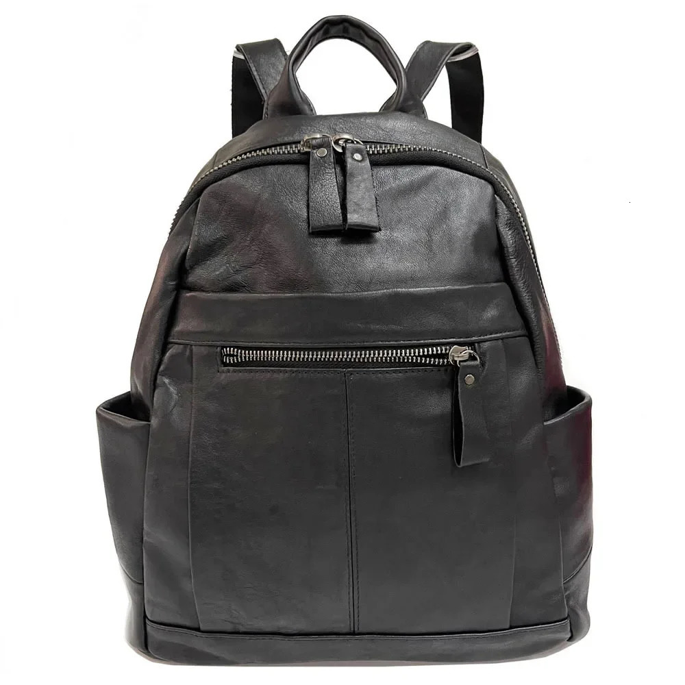 Genuine Leather Backpack y Soft Cow for Travel Black Fashion ner Back Pack Bag Female 260615