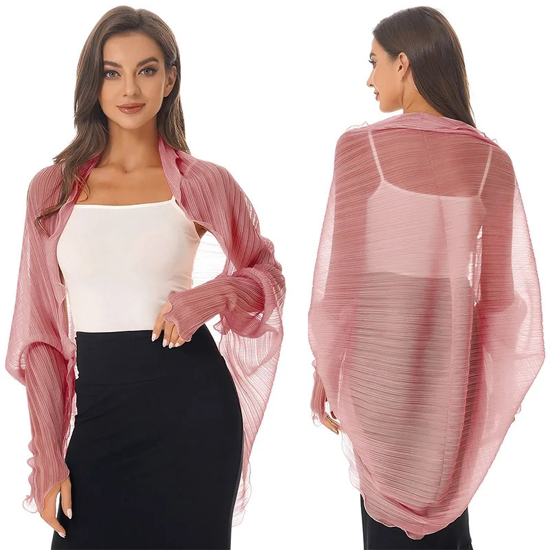 2024 Shawls Summer Beach Sexy Women Fashion Solid Chiffon Smock Bikini Cover Up Loose Blouse Sunscreen Comfortable Poncho 260618