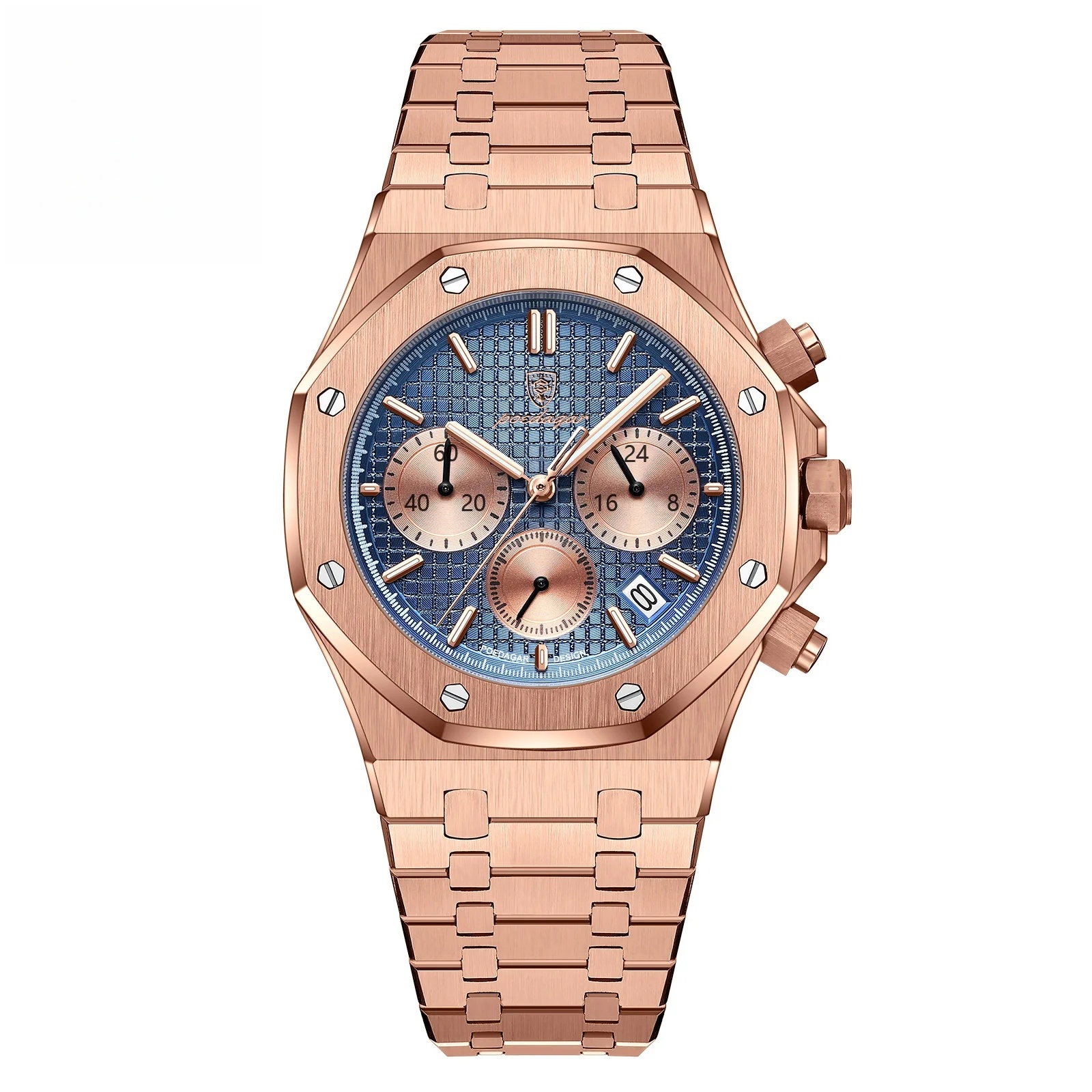 New Brand Watch Men Rose Gold Waterproof Stainless Steel Business Luminous Sport Men's Quartz Watches