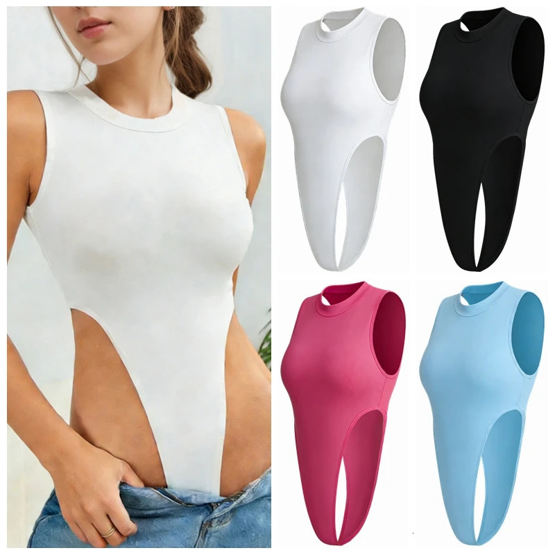 Womens Clothing Midriff Costume Bodysuit Sleeveless Slim Stretchy Tank Top Rompers Sexy Style Flattering For Party Playsuits 38b 260623