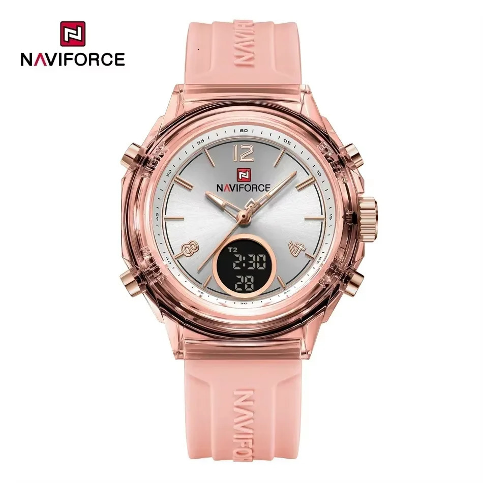 NAVIFORCE Original Casual Sports Watches women Quartz LCD Digital Display Wristwatch Female 50M Waterproof Clock Reloj Mujer 260624