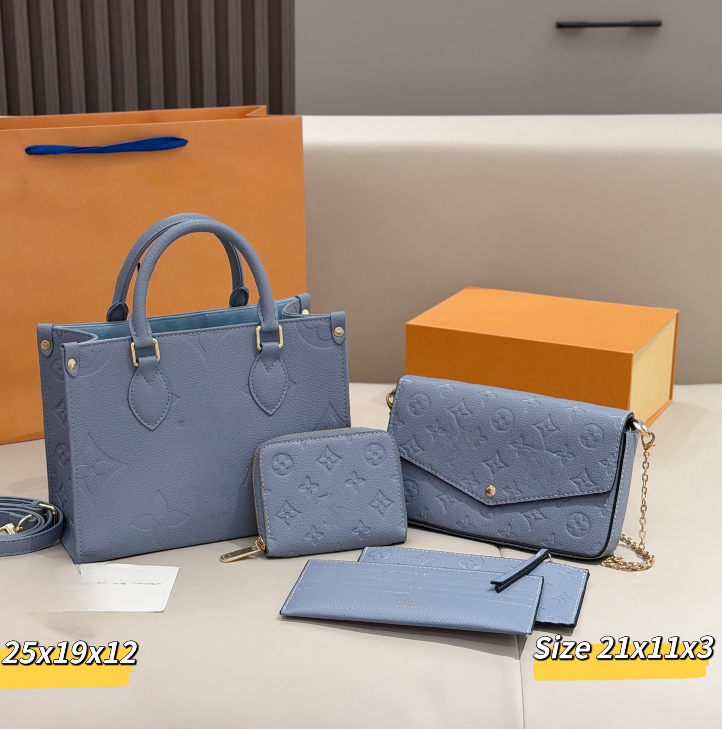 CLEARANCE 3-4PCS Designer Bag Set Women Tote Shoulder Bag Wallet Purse Combo Fashion Vintage Pattern Handbag Crossbody Classic Elegant Combo Deal Sp