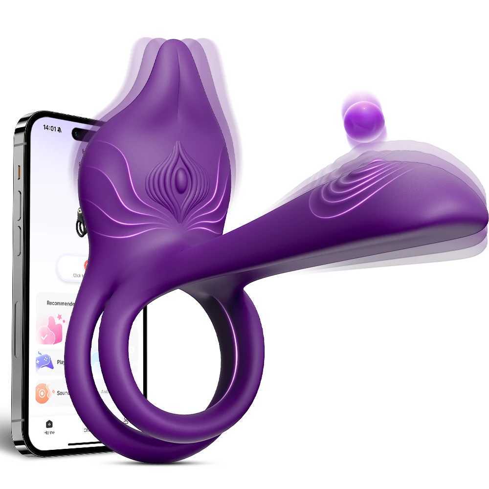 Giocattoli sessuali Anello vibrante per il pene Controllo APP Anello per pene Vibratore Clitorideo G Spot Vibratore Coppie Giocattoli sessuali per u