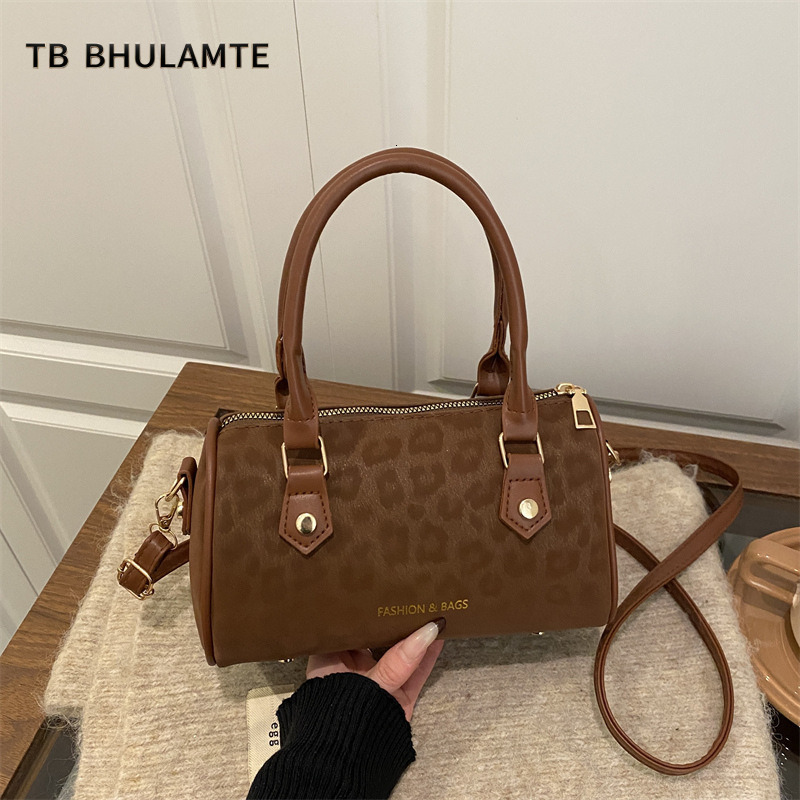 TB BHULAMTE 2026 Spring New Korean Retro Single Shoulder Fashion Hot Sale Leopard Print Commuter Crossbody Pillow Bag Handbag
