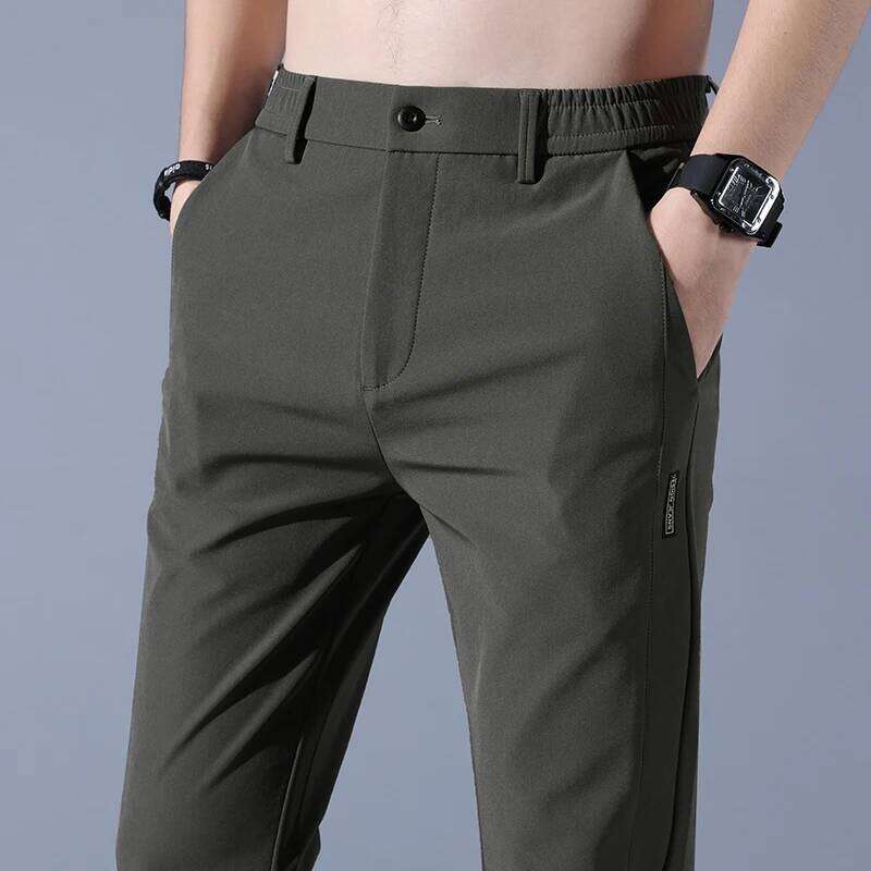 2025 Spring Summer Men's Ice Silk Golf Casual Slim Straight Thin Trousers Male Fashion Stretch breathable Jogging 28-38 W260624