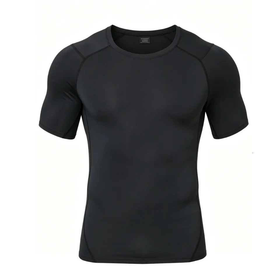 Mens High Elastic Quick Dry Slim Compression TShirt Breathable Mesh Back Body Shaping Fitness Workout Top 260624