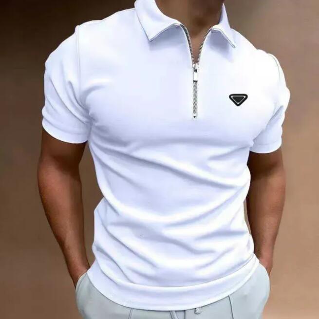 2026 Men's Polos Designer high quality Summer Zipper Polo Shirt brand Striped Print Shirt for Men Streetwear Casual Short Sleeve T-Shirts