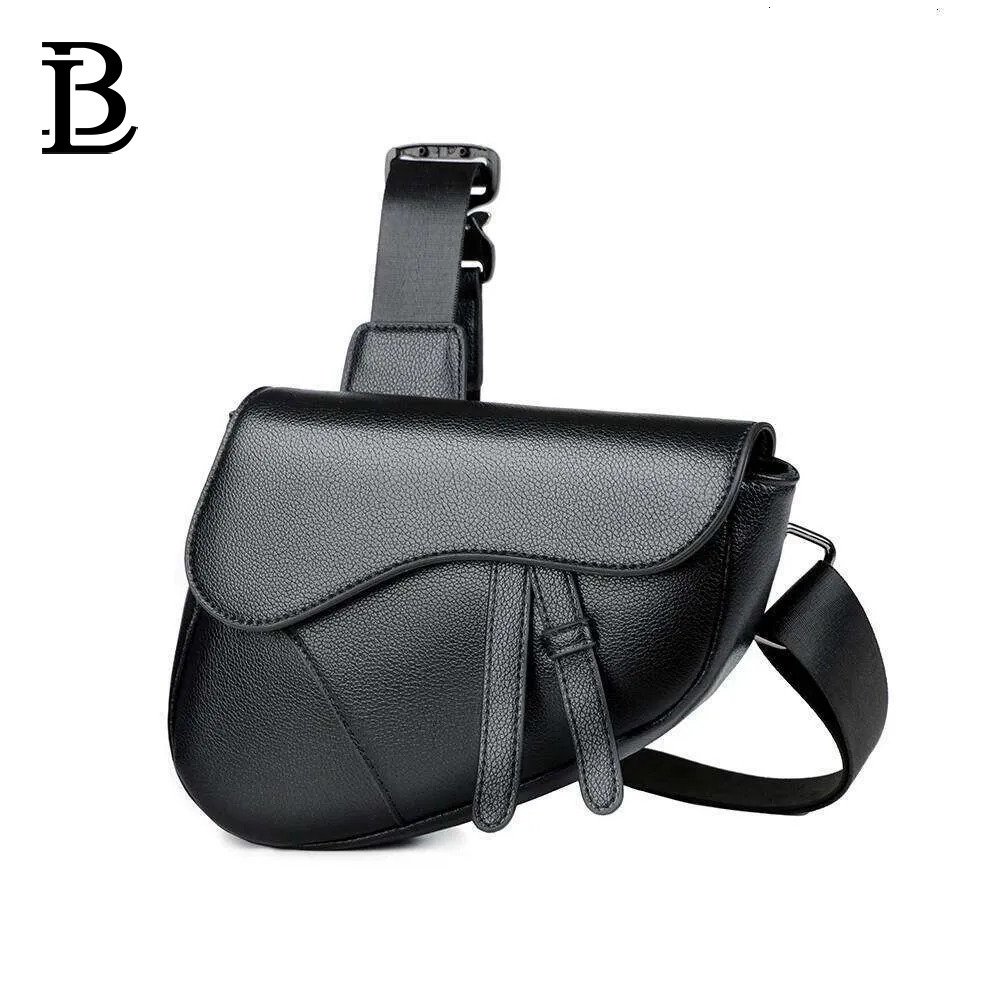 Men's solid color PU leather saddle shoulder crossbody bags chest bolsos para hombre sacoches hommes bag for man Cetwro&Kahse bag_lab