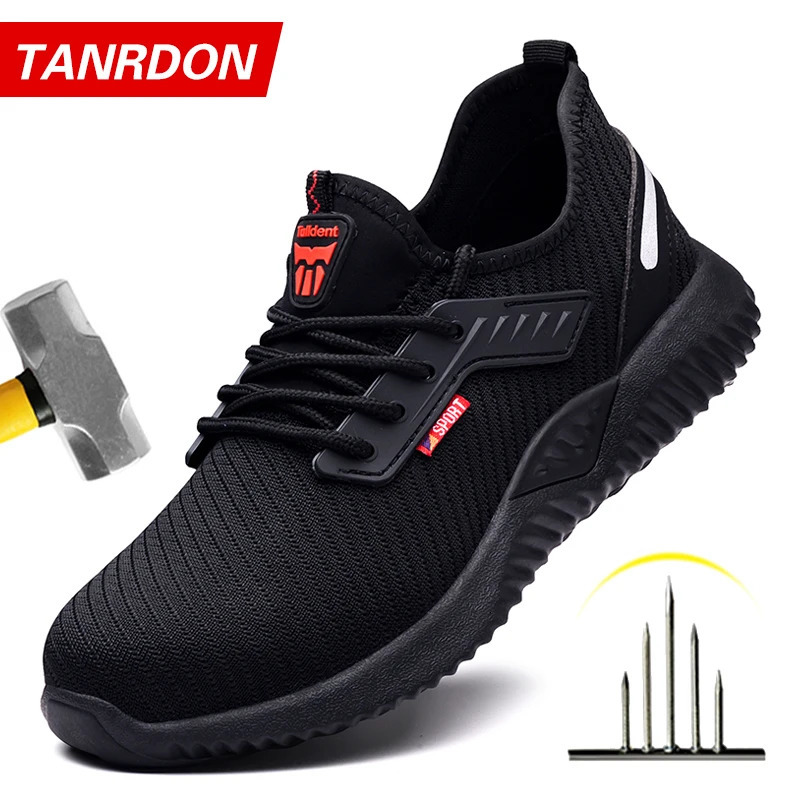 Safety Shoes Men With Steel Toe Cap Anti-smash Men Work Shoes Sneakers Light Puncture-Proof Indestructible Shoes Tactical Boots 260624