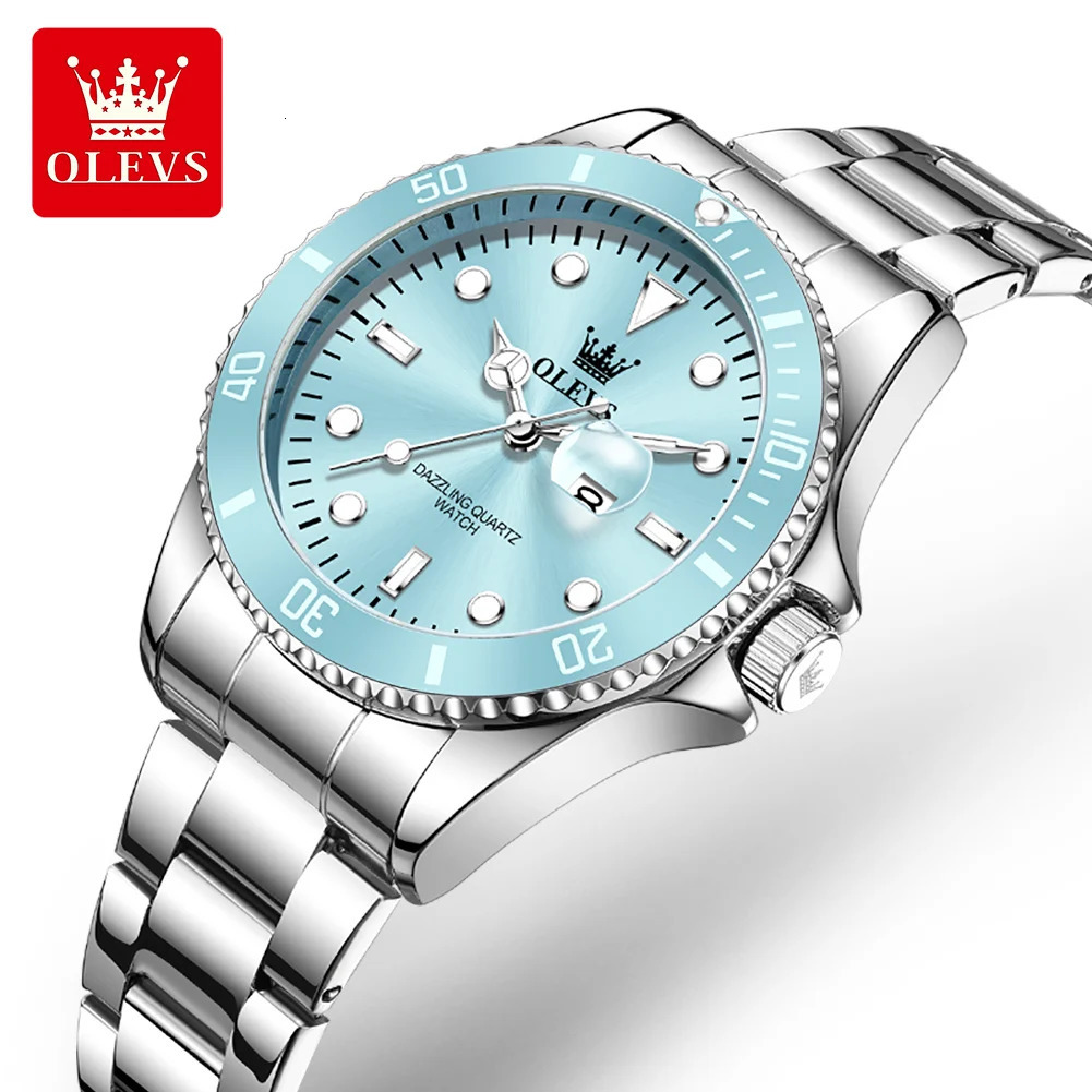 OLEVS y Stainless Steel Waterproof Quartz Watch for Women Fashion Calendar Luminous Womens Wristwatch Sport Clock reloj 260624