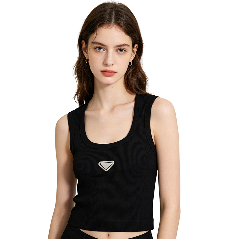 Designer Clothes Women Ribbed Square Neck Crop Tank Top Sleeveless Fitted Stretch Knit Crop Cami Slim Fit Y2K Basic Vest Breathable Summer Layering