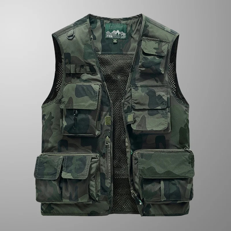 Mens Multi-Pocket Vest Quick Dry Lightweight Breathable Sleeveless Jacket Sports Trendy Outdoor Hiking Gear 260623