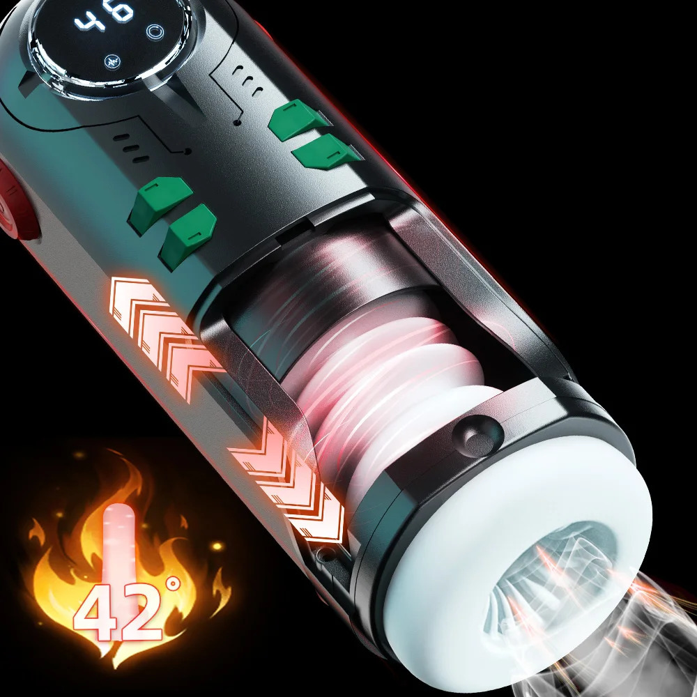 Automatic Male Masturbator Cup Telescopic Sucking Heated Pussy Blowjob Machine Thrusting Vibration Masturbation Sex Toy for Men 260624