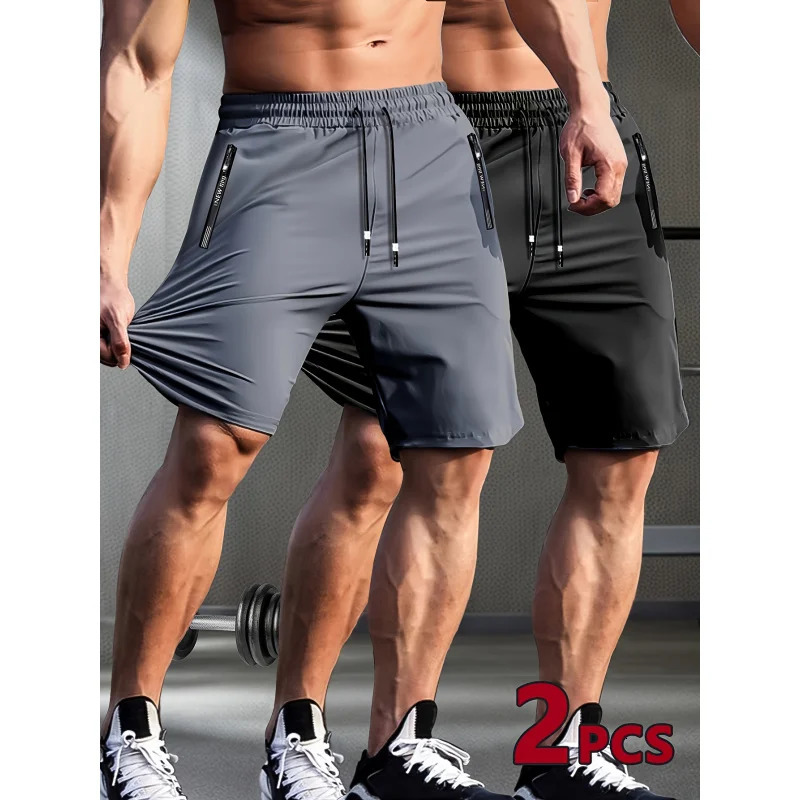 Gym Shorts For Man Ice Silk Quick-Drying Mens Summer Thin Cool Stretch Sports Pants Fishing Gift Male Casual Running 260624