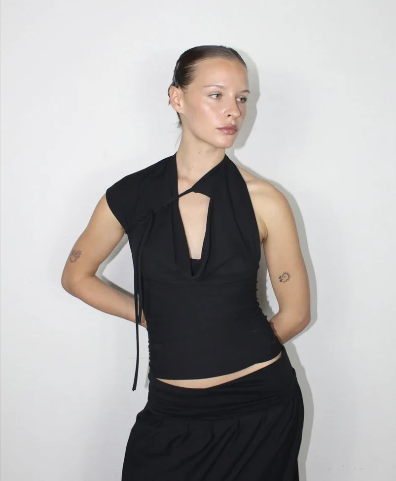 VEITCHE Summer Women Solid Lace Up Sexy T-shirts Chic Halter Backless Sleeveless Tank Tops Female Y2K Elasticity Cropped Tops 260623