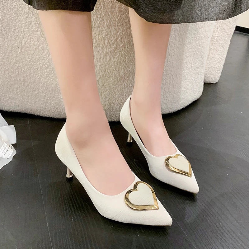 Black Flat Shoes for Woman Kawaii Cute MediumHeel Elegant Womens Summer Footwear Pointed Toe 260623