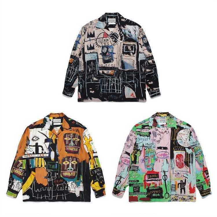 Camicie casual da uomo TIGER 22FW New Paradise Tokyo Basquiat Camicia a maniche lunghe co-branded per uomo e donna L26623