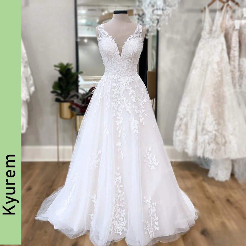 v neck floral lace bridal beach wedding dresses custom made abiti da sposa summer beach aline wedding gowns robe de soiree custom made