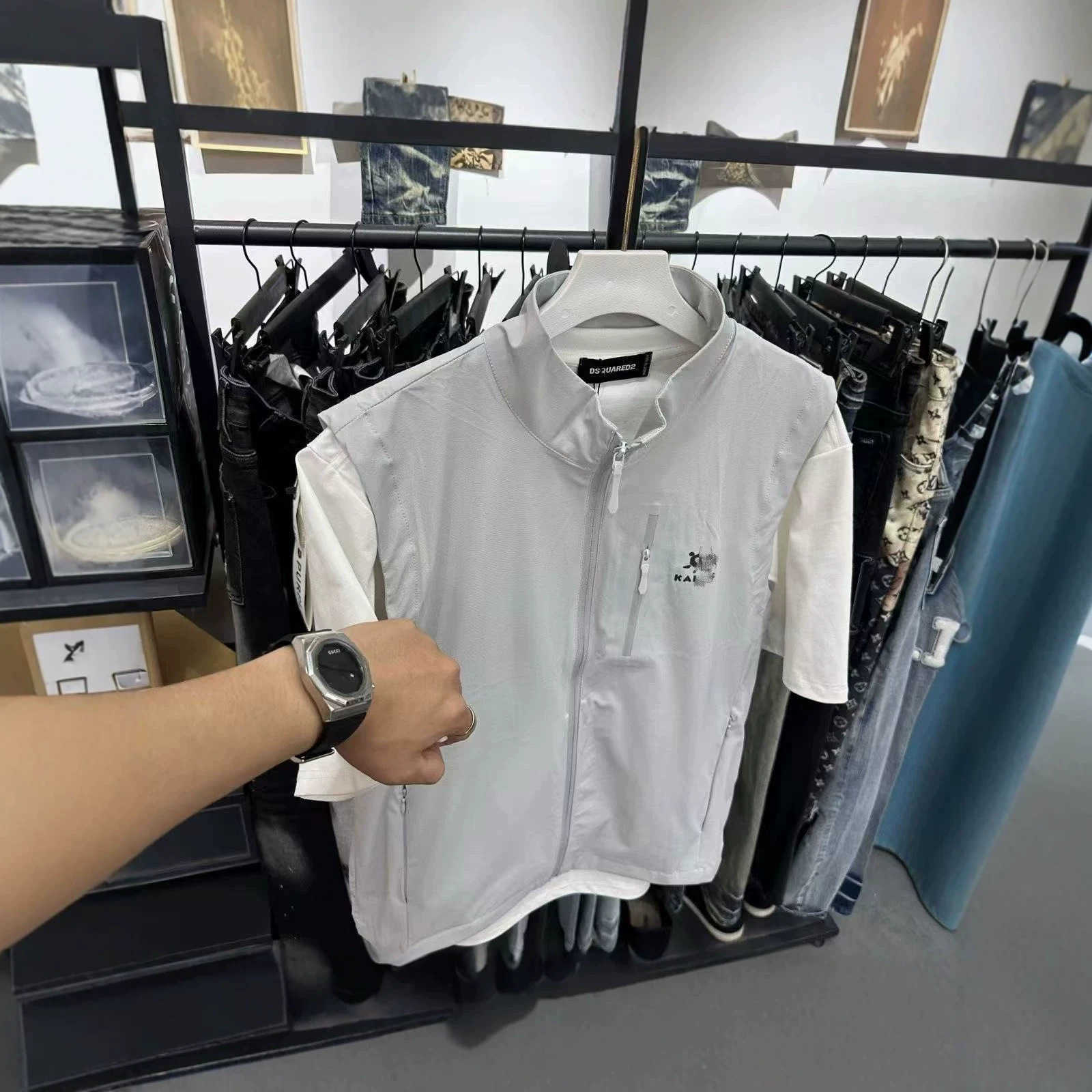 Sun Pure Original Summer Sports Casual Vest Outdoor Quick-Dry Couples Jacket Mens Solid Color Light Luxury Vest L26624