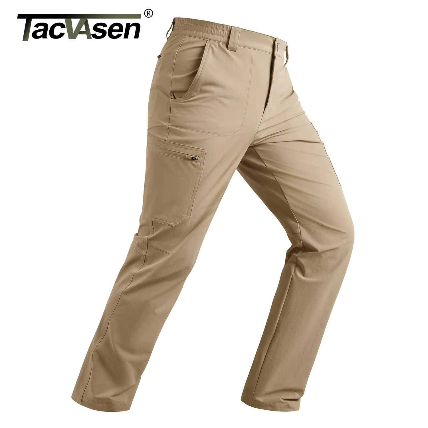 TACVASEN Mens Hiking Cargo Pants Summer Outdoor Lightweight Quick Dry Casual Water Resistant Fishing Work Stretch Pants 260623