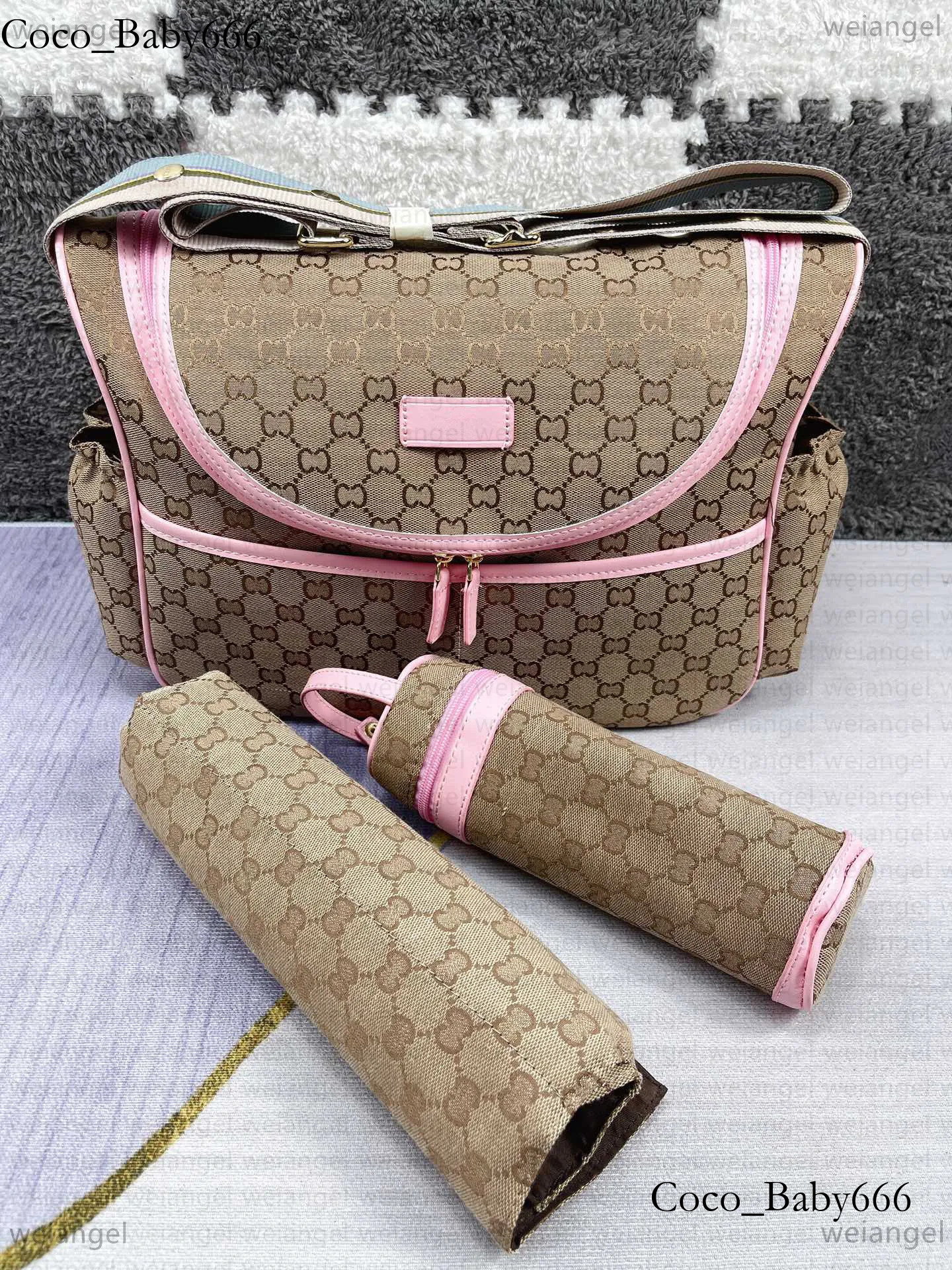 666 Fashion Diaper Luxury Women Tote Bags Nylon Cloth Large Capacity Backpack Mummy Leather Shoulder Bag Outdoor Travel Handbags Baby Mat Bottle Hol