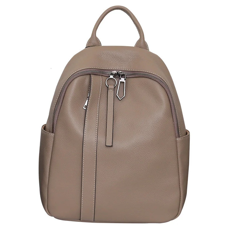 Cow Leather Backpack Women Casual Ladies Travel Shoulder Bag Solid Pattern Genuine Bagpack 260615