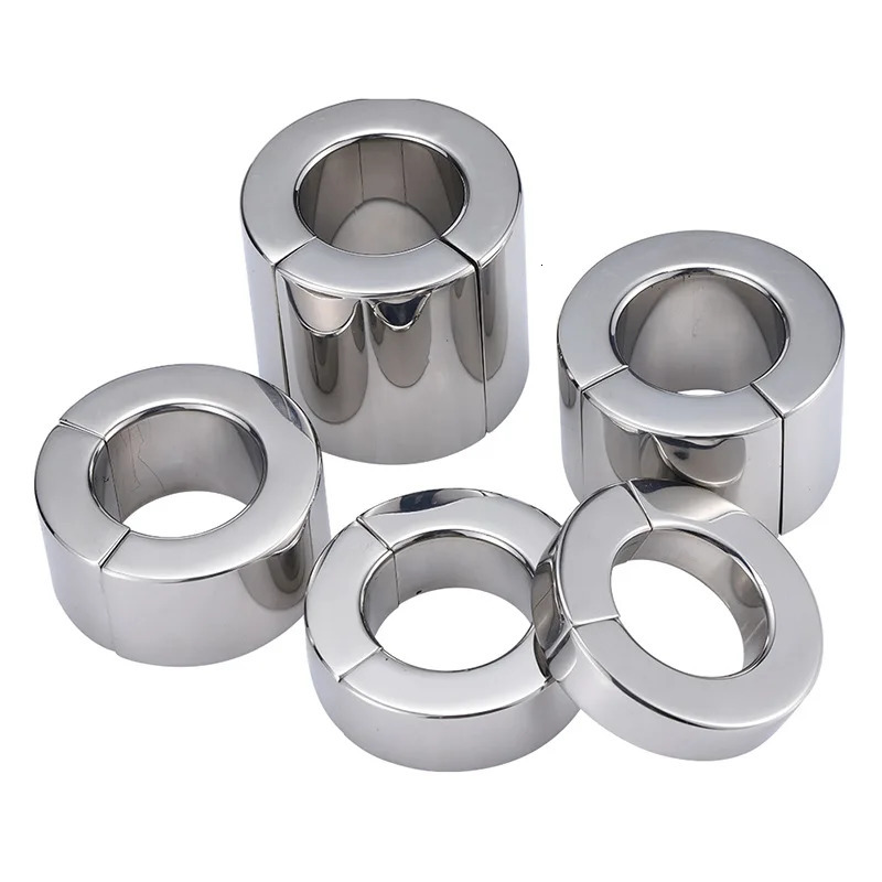 Metal Penis Restraint Ring Delay Ejaculation Magnetic Lock Traning Stretcher Scrotum Testicle Ball Bondage Cock Male Sex Toys 260624