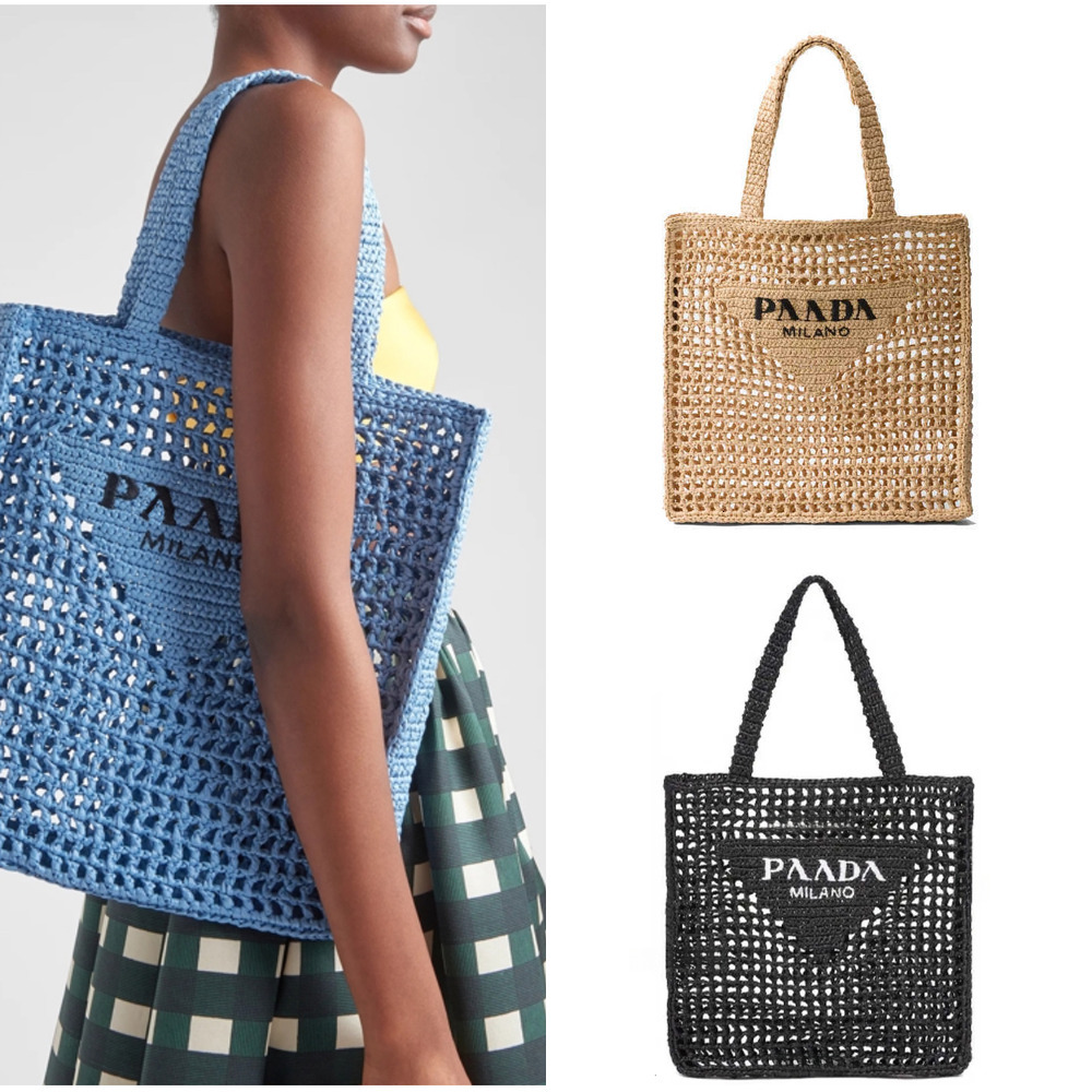 2026 TOP High Quality Designer Bag Woven Fashion Tote Bag Casual Tote Large Capacity Embroidery Hollowed-out Summer Beach Resort Shoulder Bag Dopami