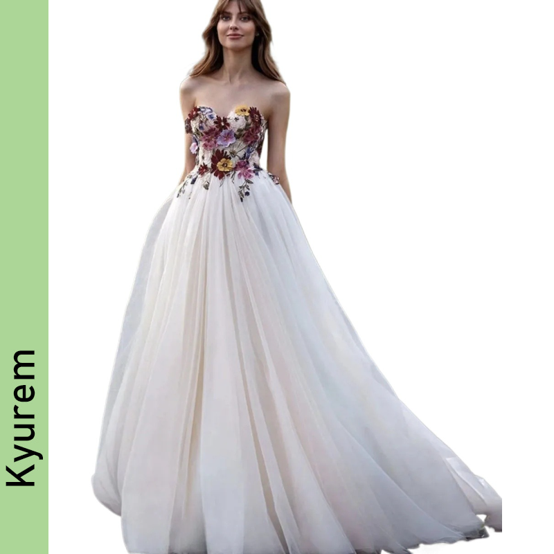 Elegant Boho Wedding Dresses 2026 Sweetheart Lace Applique 3d Flower A-line Bride Dress Vestido De Novia Robe De Mariee Customizable