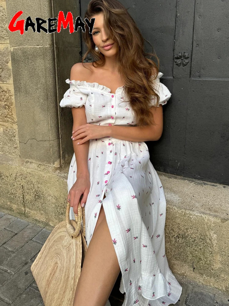 Elegant Womens Summer Cotton 100 Dress Vintage Light Midi Muslim Dresses Beautiful Long Casual White Dress for Women 2026 260623