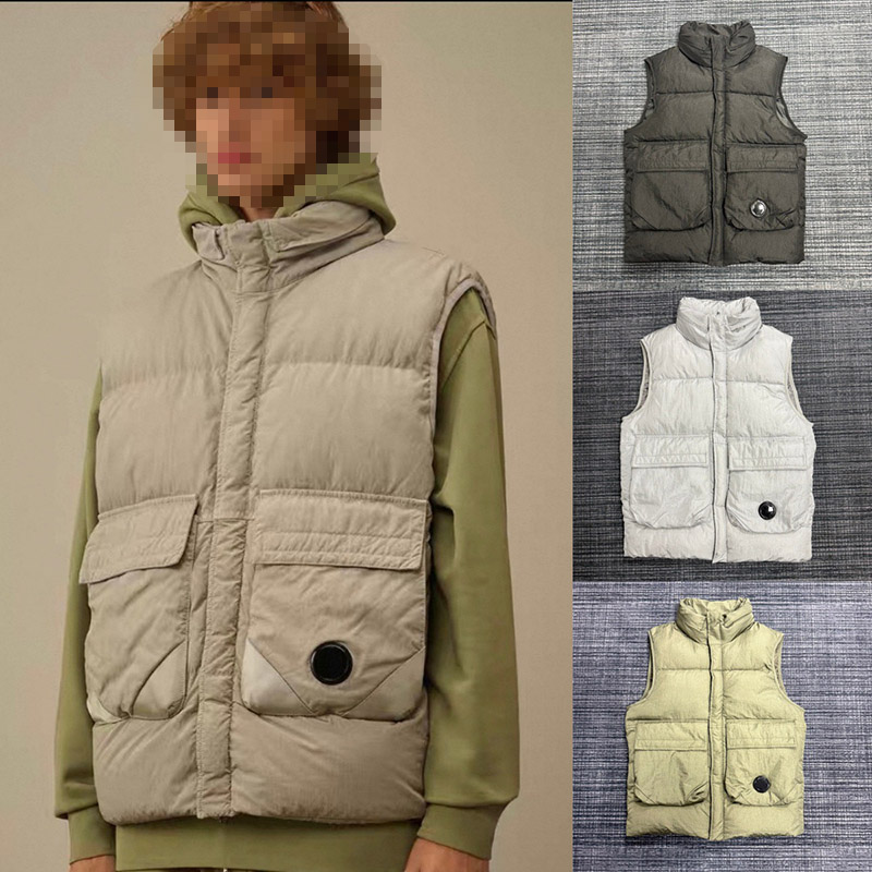 designer STYLE Puffer Vests mens Winter Thermal Coat women Insulated Windproof Padded Outdoor street Goggle lens pocket cargo jacket outerwear stone