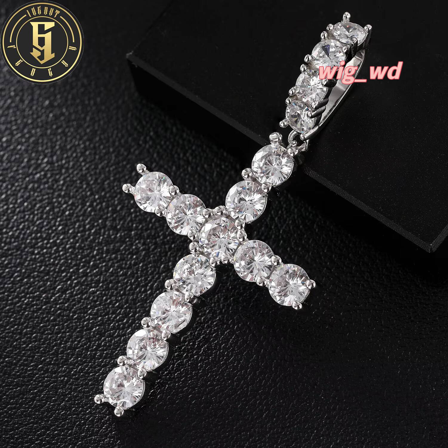 Pass Tester Iced Out Moissanite Christian Jewelry 925 Sterling Silver Diamond Cross Pendant For Men