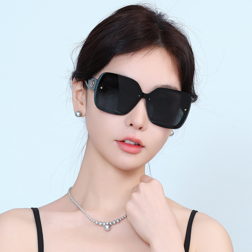 Luxury Premium Fashion Sunglasses 2025 New Fashion Sunshade High-End Feel Sunglasses Polarized Large Face Women's Glasses Summer