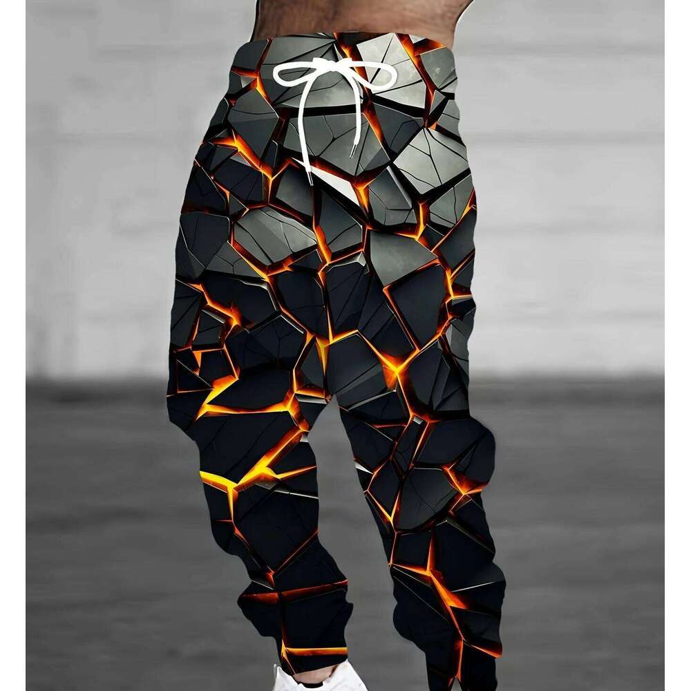 2026 Hot Selling Fashion New Men's Printed Gothic Cool 3D Texture Pattern Outdoor Hip-hop Street Wear Loose Pants Large W260624